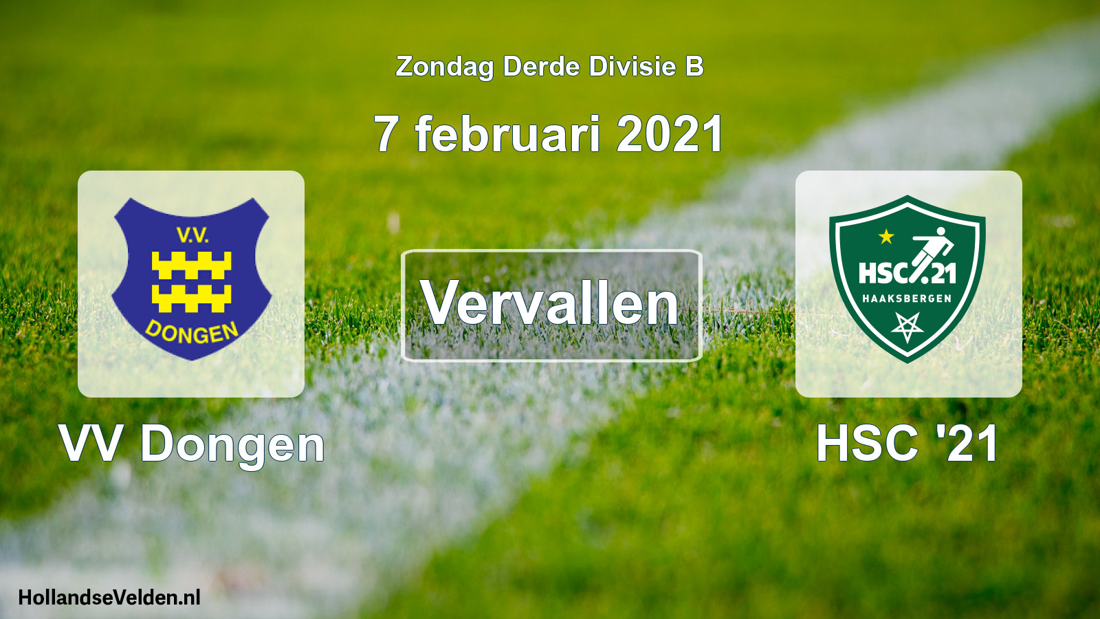 Scheduled Match: VV Dongen - HSC '21 (7 February 2021)