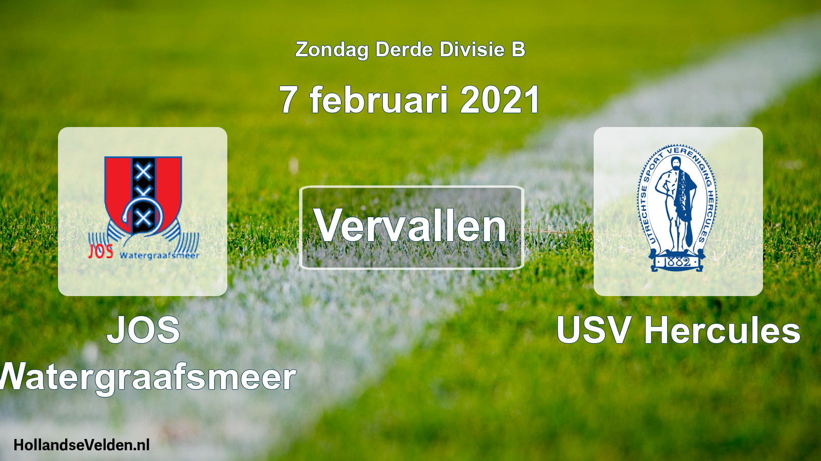 Scheduled Match: JOS Watergraafsmeer - USV Hercules (7 February 2021)
