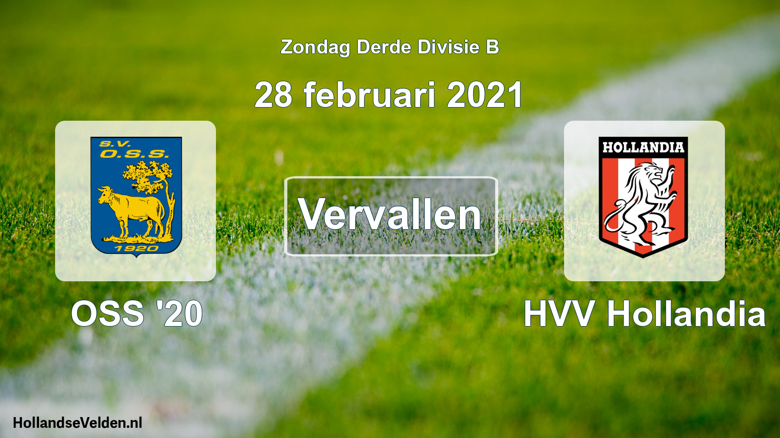 Scheduled Match: OSS '20 - HVV Hollandia (28 February 2021)