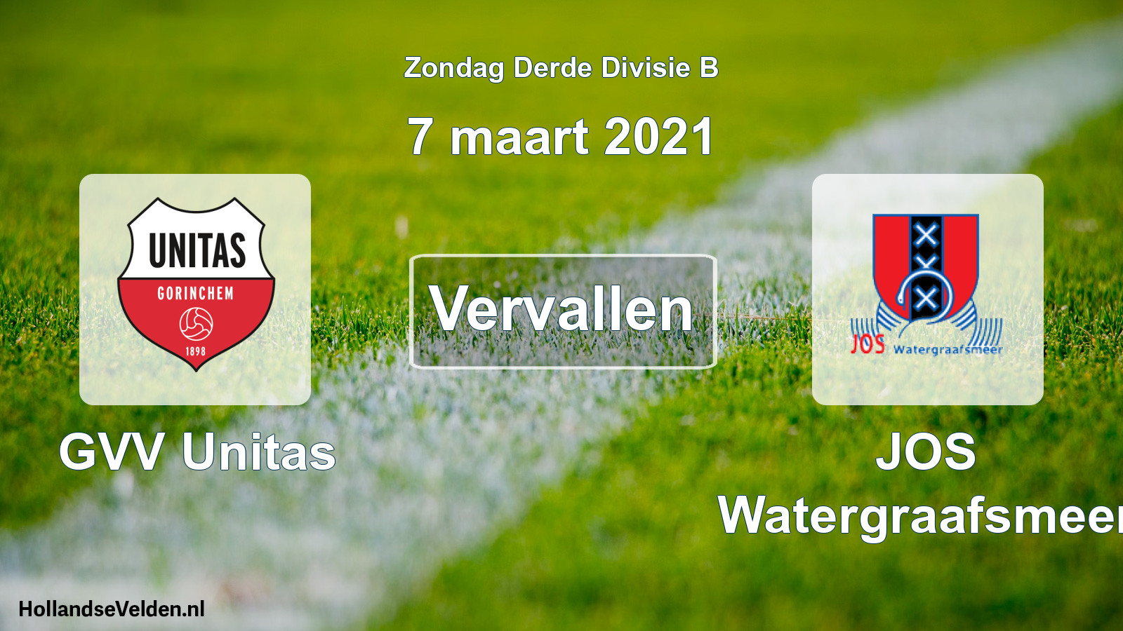 Scheduled Match: GVV Unitas - JOS Watergraafsmeer (7 March 2021)