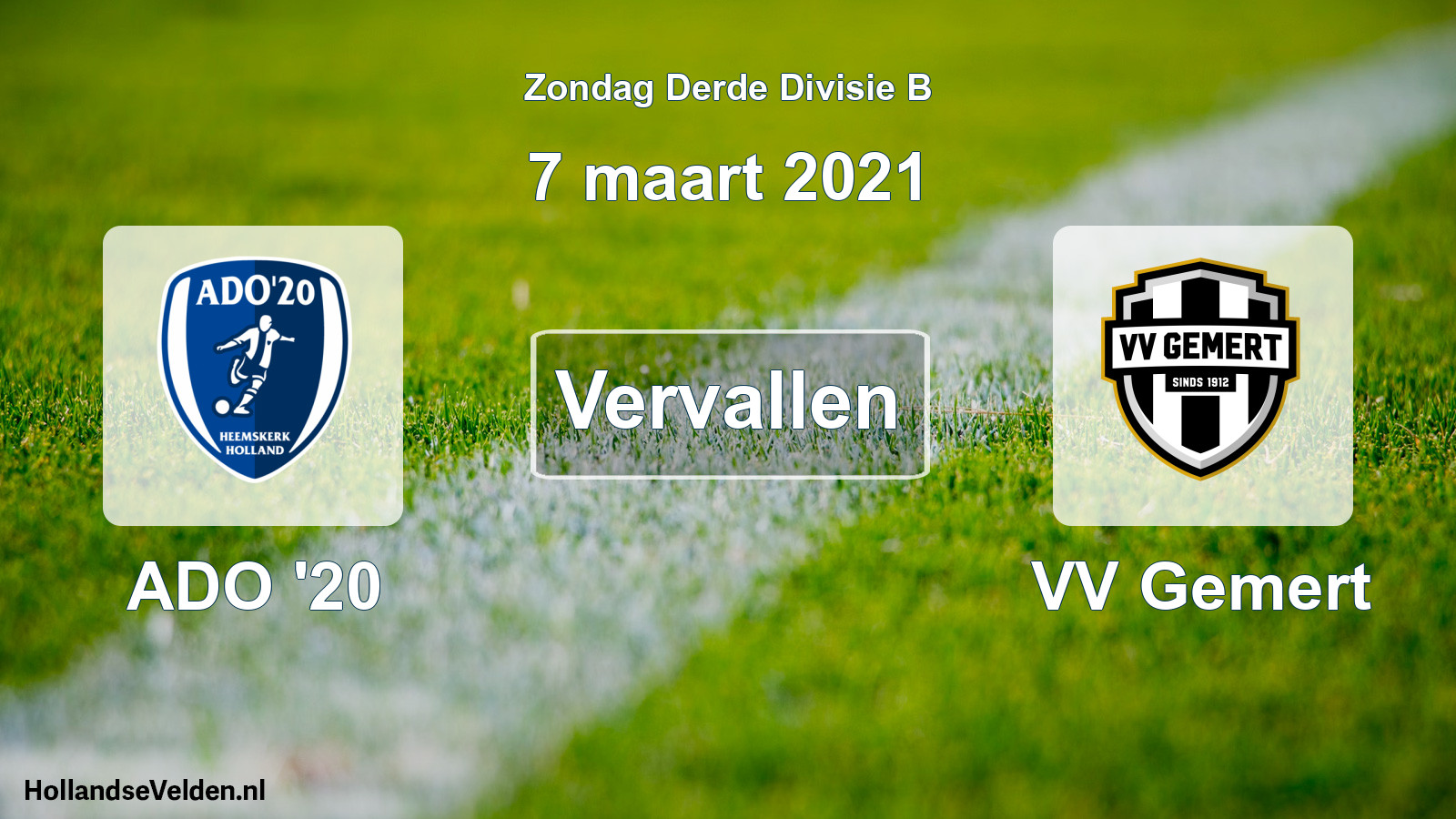 Scheduled Match: ADO '20 - VV Gemert (7 March 2021)