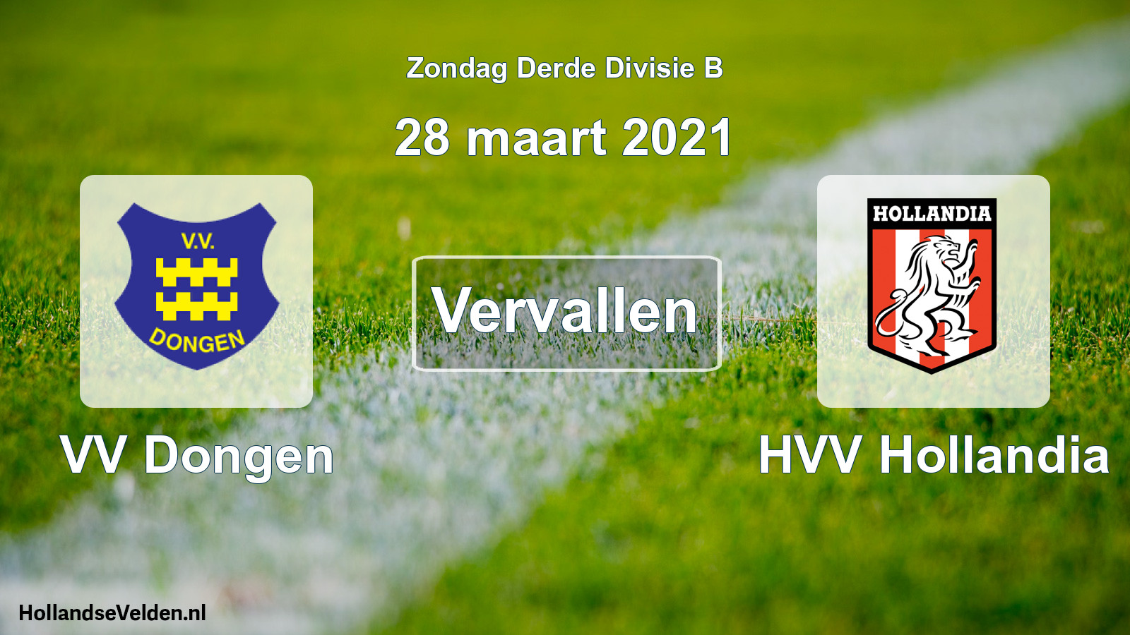 Scheduled Match: VV Dongen - HVV Hollandia (28 March 2021)