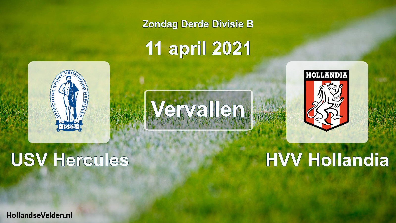 Scheduled Match: USV Hercules - HVV Hollandia (11 April 2021)