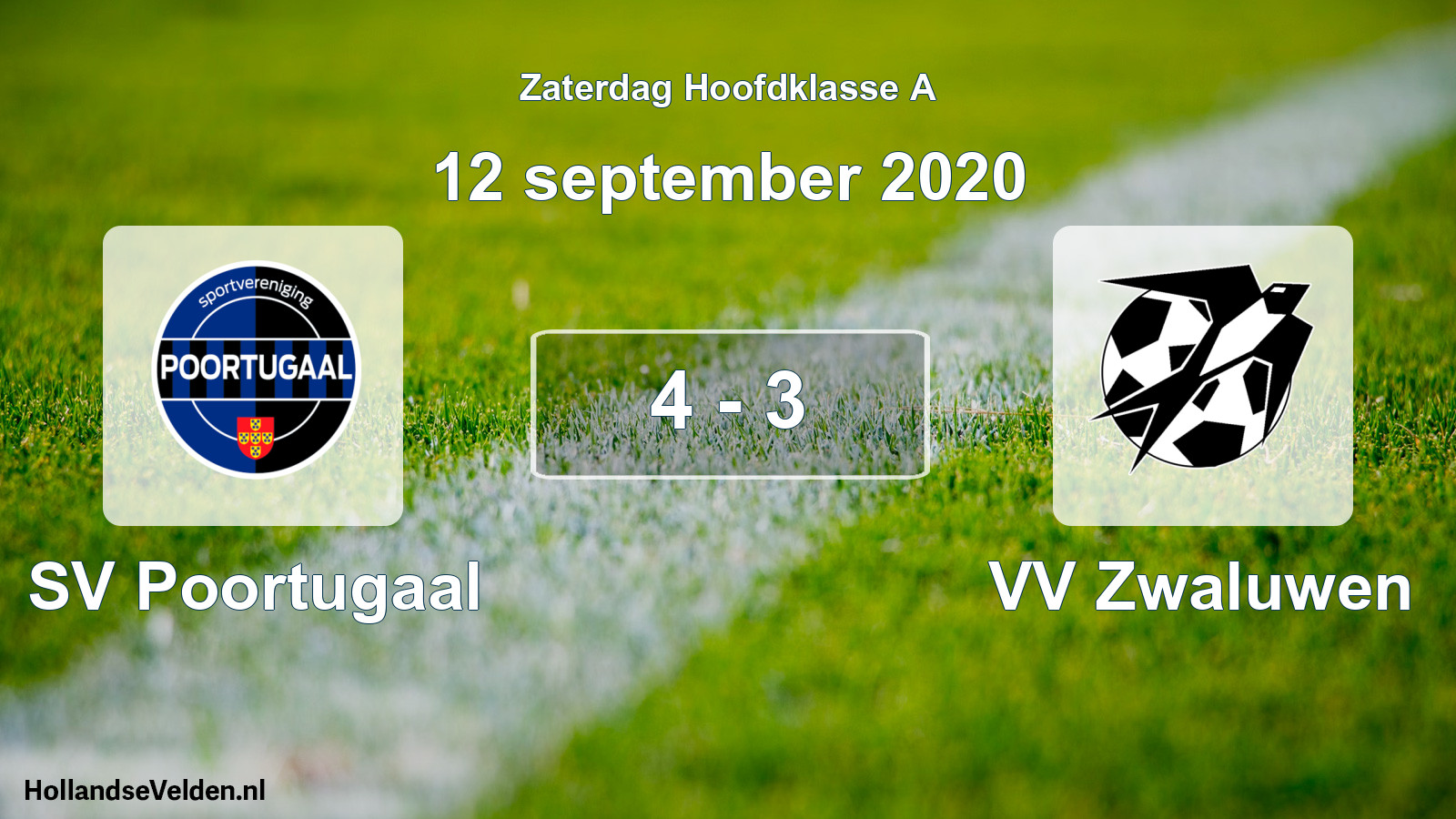 Total number of matches played: SV Poortugaal - VV Zwaluwen 4 - 3 (12 September 2020)