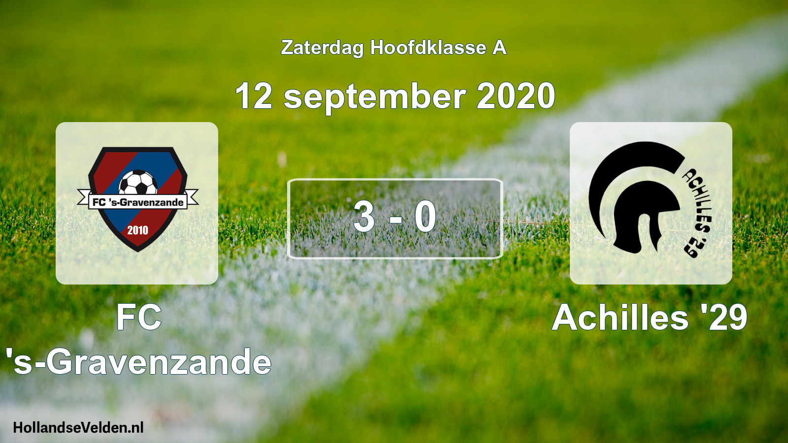 Total number of matches played: FC 's-Gravenzande - Achilles '29 3 - 0 (12 September 2020)