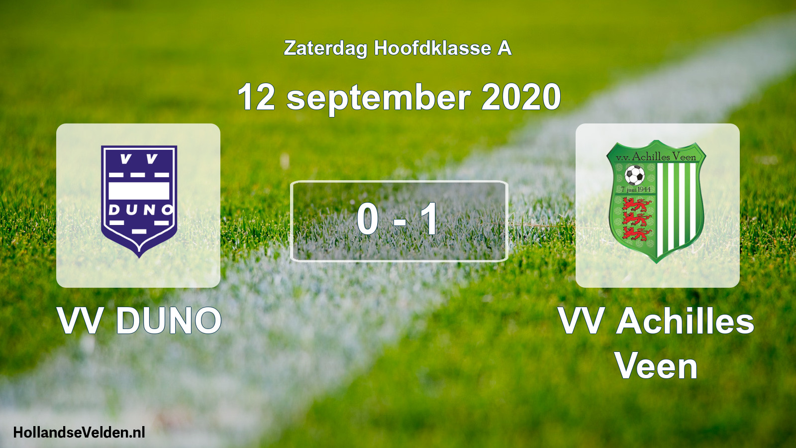 Total number of matches played: VV DUNO - VV Achilles Veen 0 - 1 (12 September 2020)