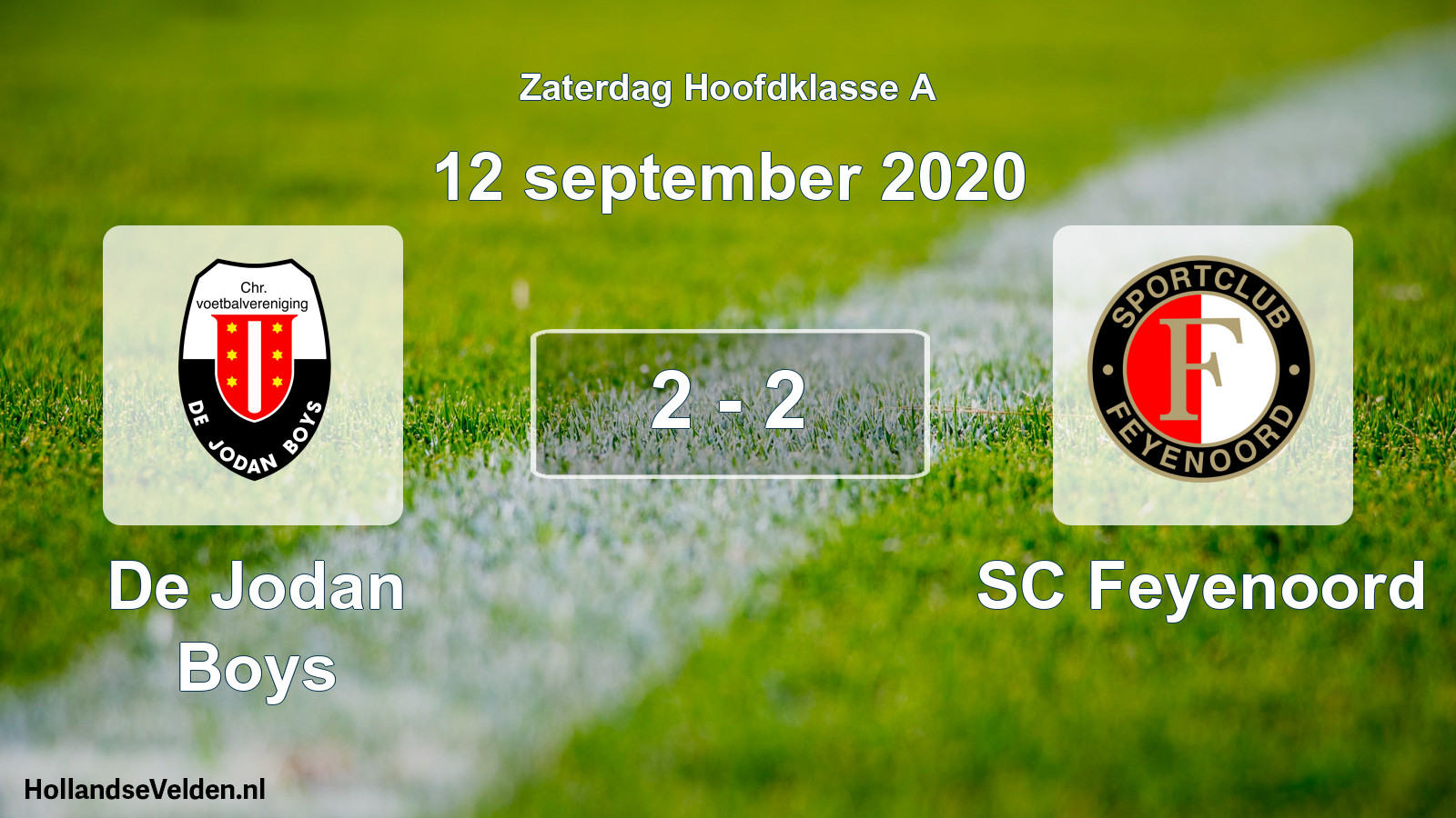 Total number of matches played: De Jodan Boys - SC Feyenoord 2 - 2 (12 September 2020)
