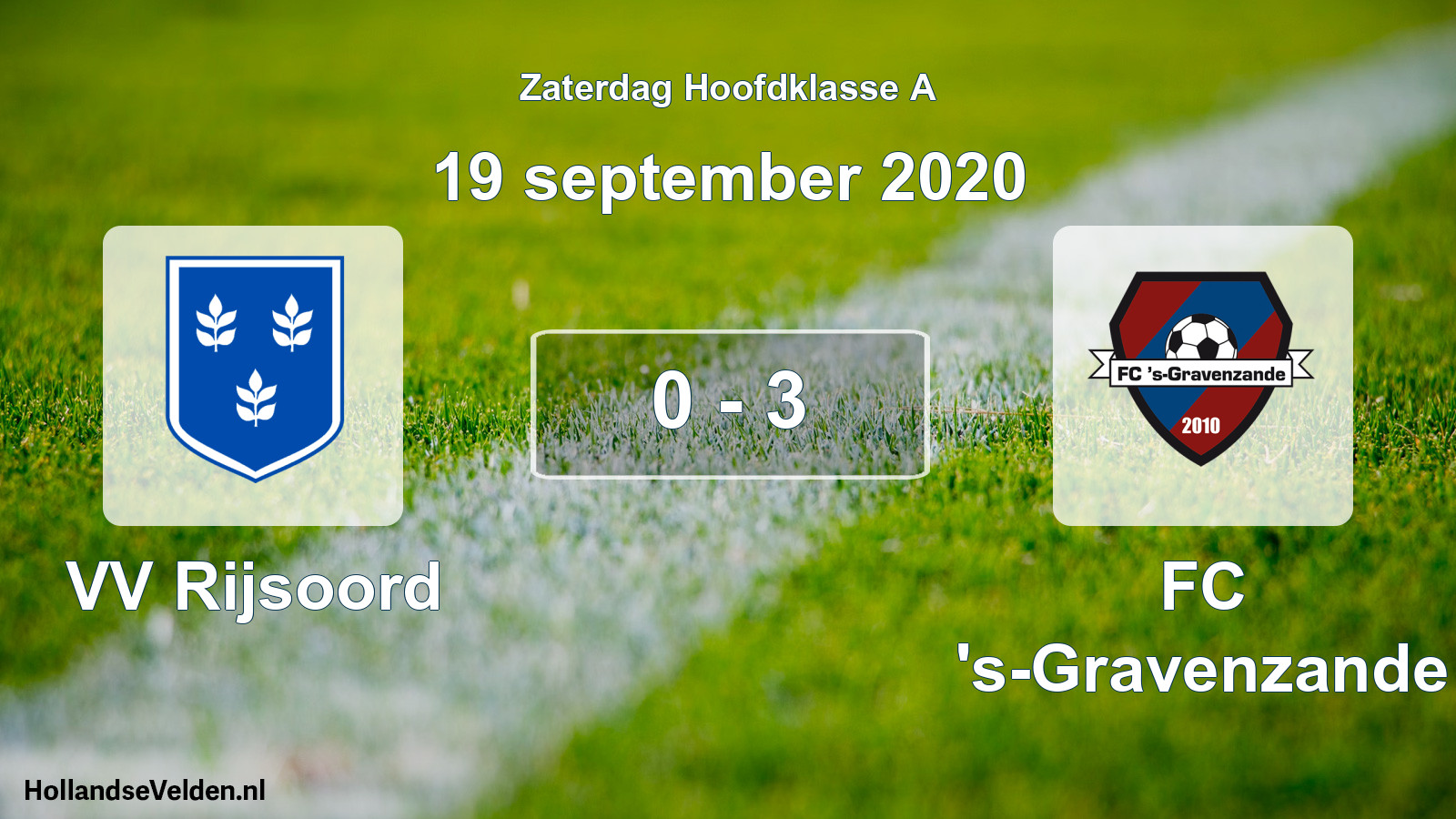 Total number of matches played: VV Rijsoord - FC 's-Gravenzande 0 - 3 (19 September 2020)