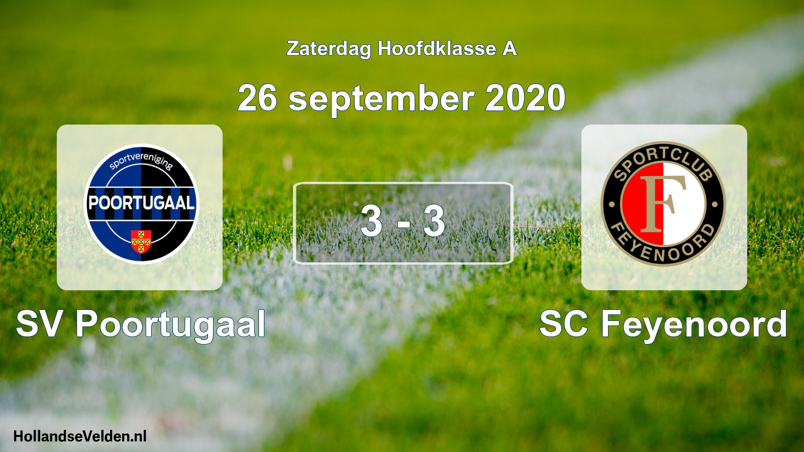 Total number of matches played: SV Poortugaal - SC Feyenoord 3 - 3 (26 September 2020)