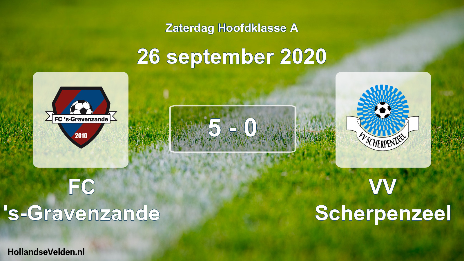 Total number of matches played: FC 's-Gravenzande - VV Scherpenzeel 5 - 0 (26 September 2020)