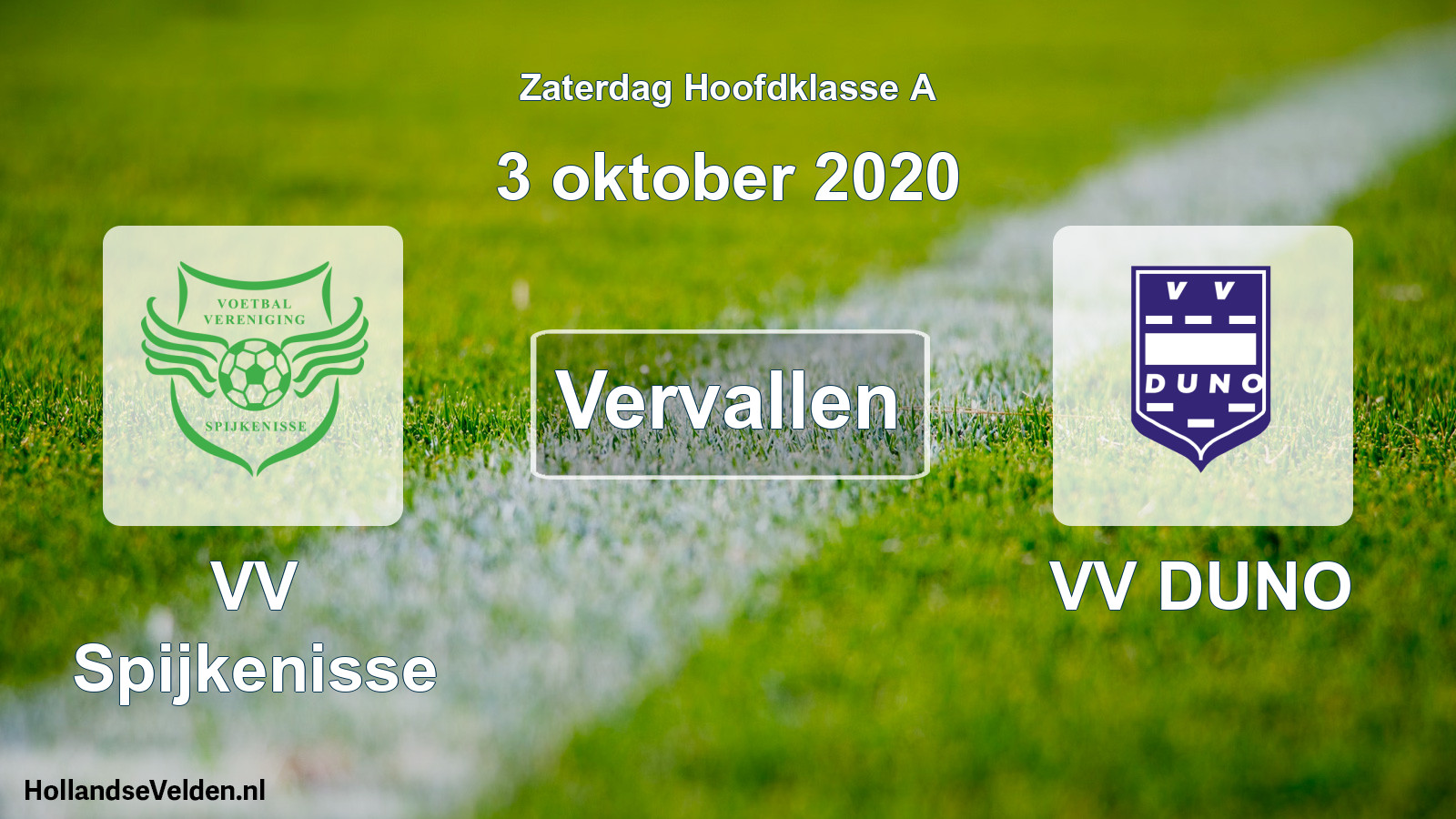 Scheduled Match: VV Spijkenisse - VV DUNO (3 October 2020)