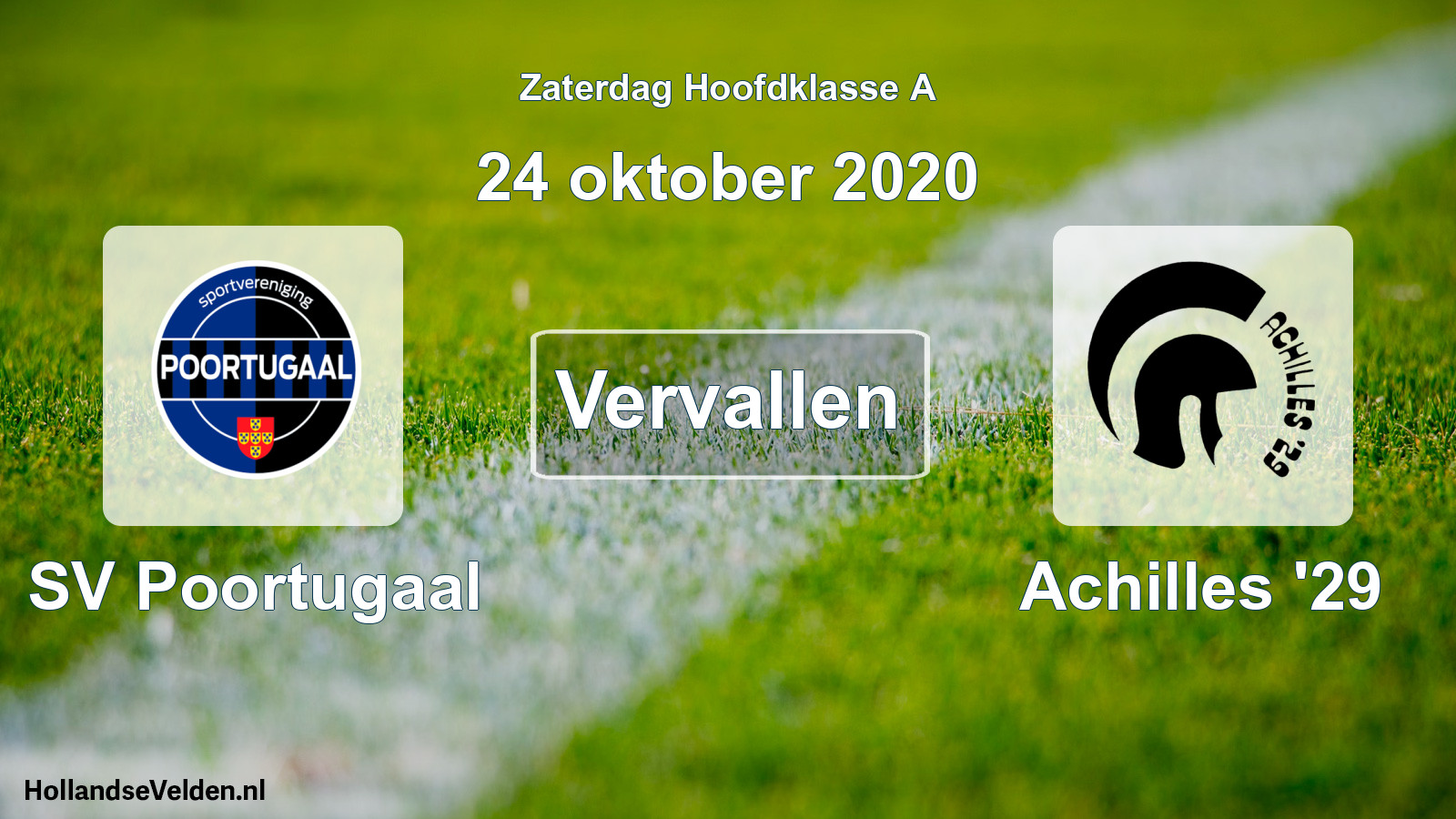 Scheduled Match: SV Poortugaal - Achilles '29 (24 October 2020)