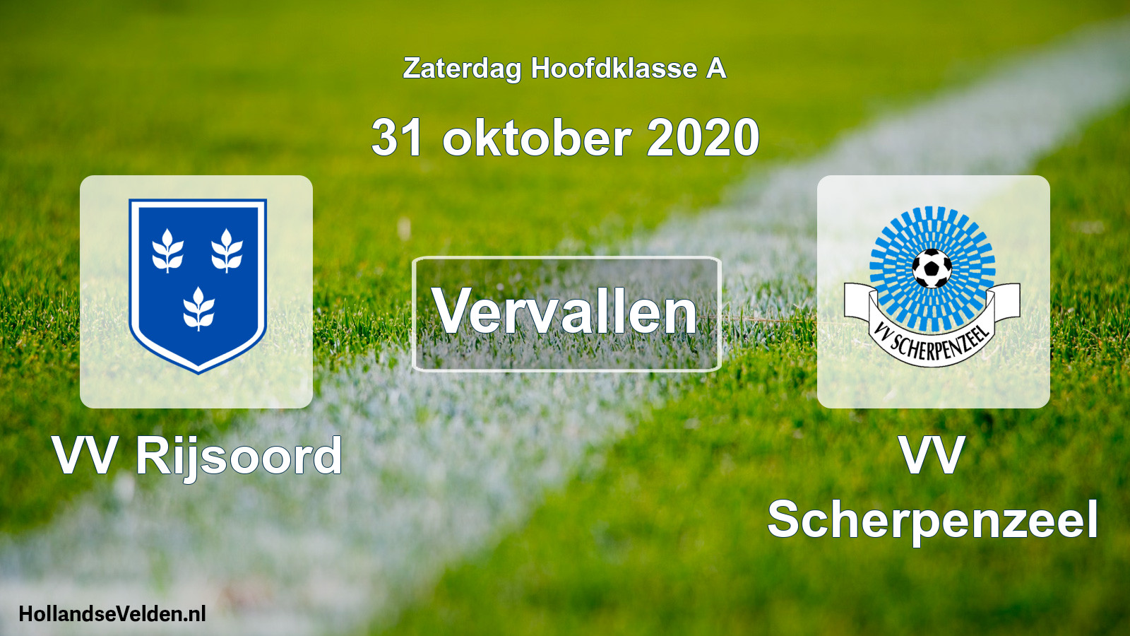 Scheduled Match: VV Rijsoord - VV Scherpenzeel (31 October 2020)