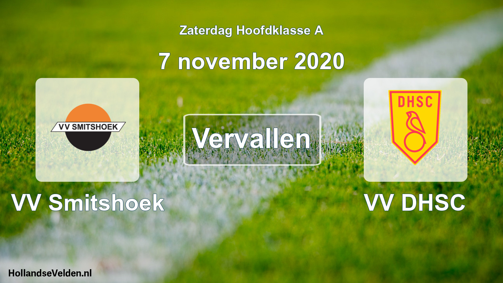 Scheduled Match: VV Smitshoek - VV DHSC (7 November 2020)