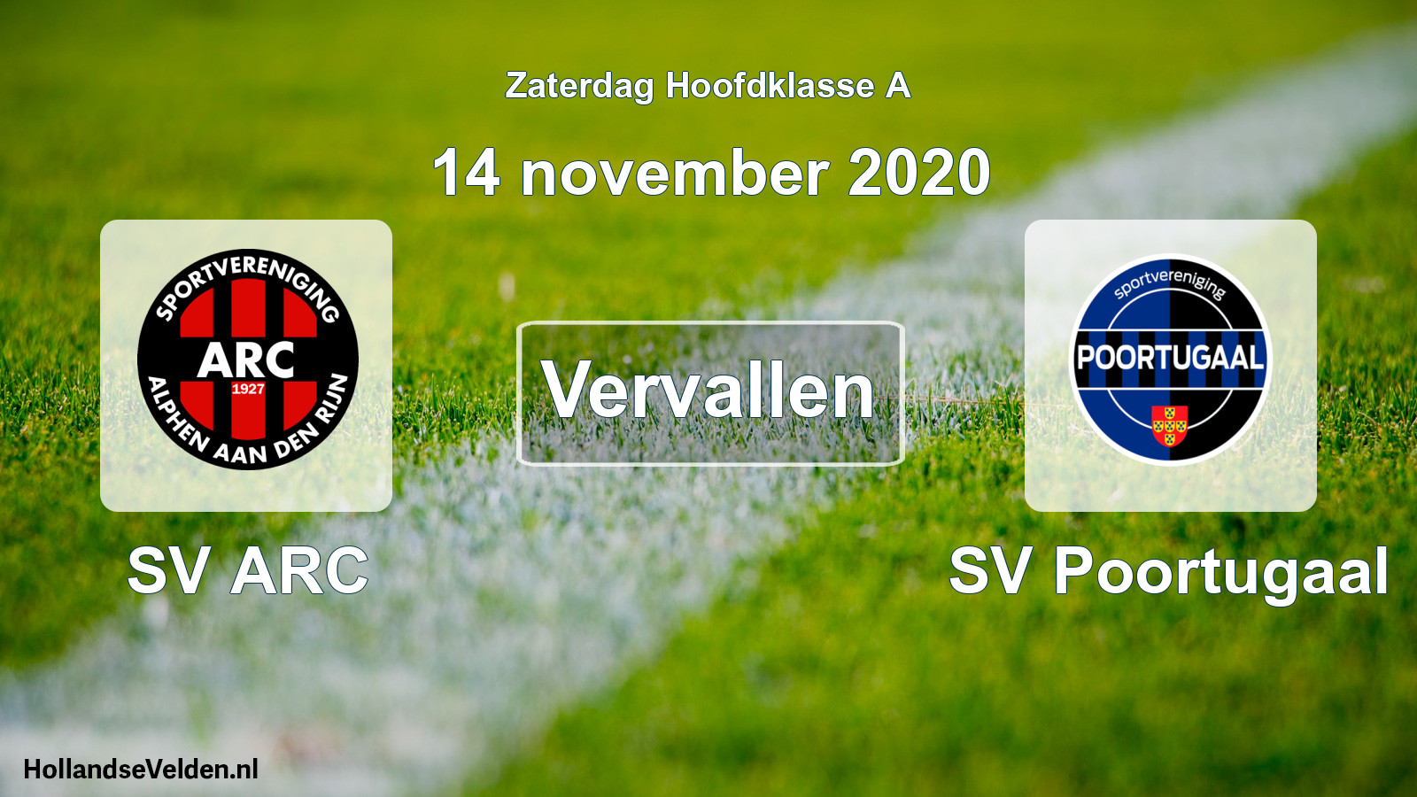 Scheduled Match: SV ARC - SV Poortugaal (14 November 2020)