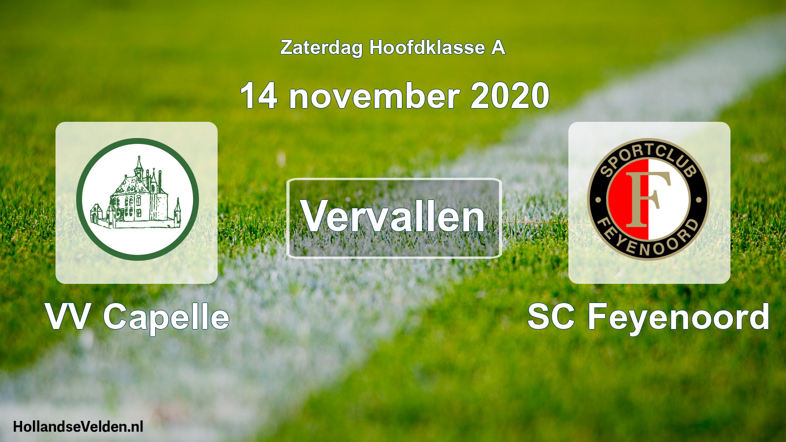 Scheduled Match: VV Capelle - SC Feyenoord (14 November 2020)