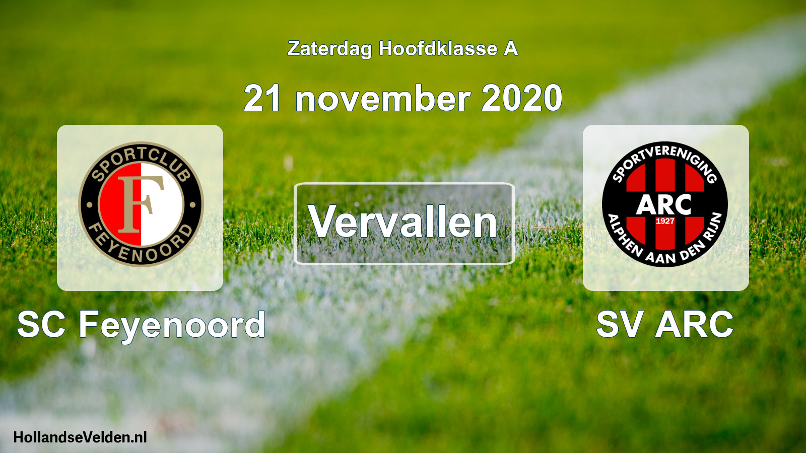 Scheduled Match: SC Feyenoord - SV ARC (21 November 2020)