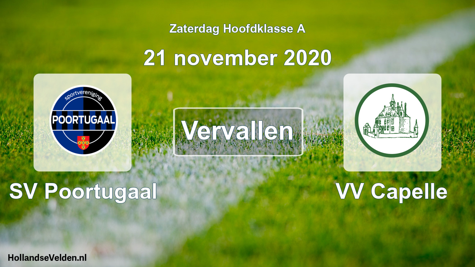 Scheduled Match: SV Poortugaal - VV Capelle (21 November 2020)