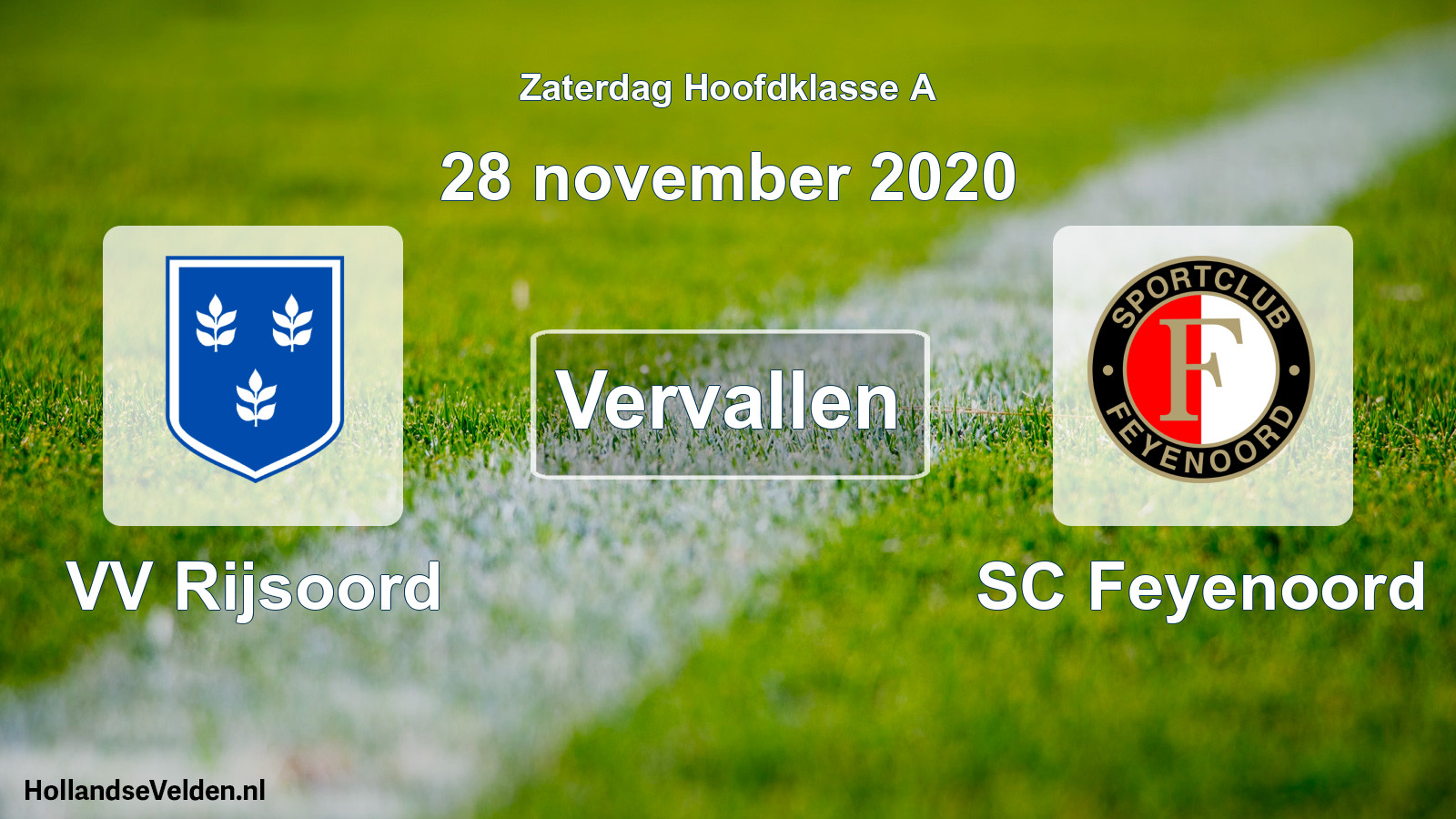 Scheduled Match: VV Rijsoord - SC Feyenoord (28 November 2020)