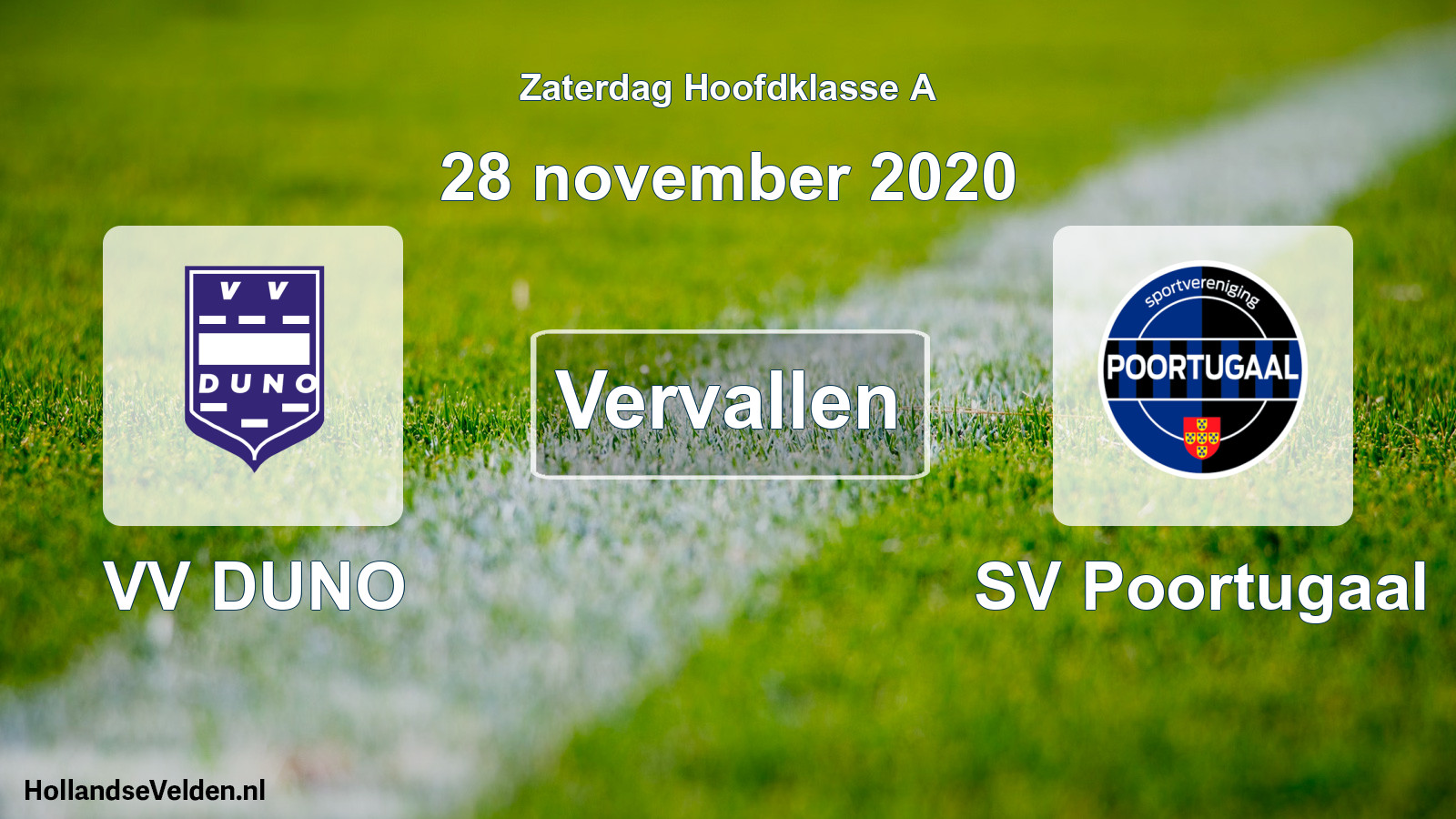 Scheduled Match: VV DUNO - SV Poortugaal (28 November 2020)