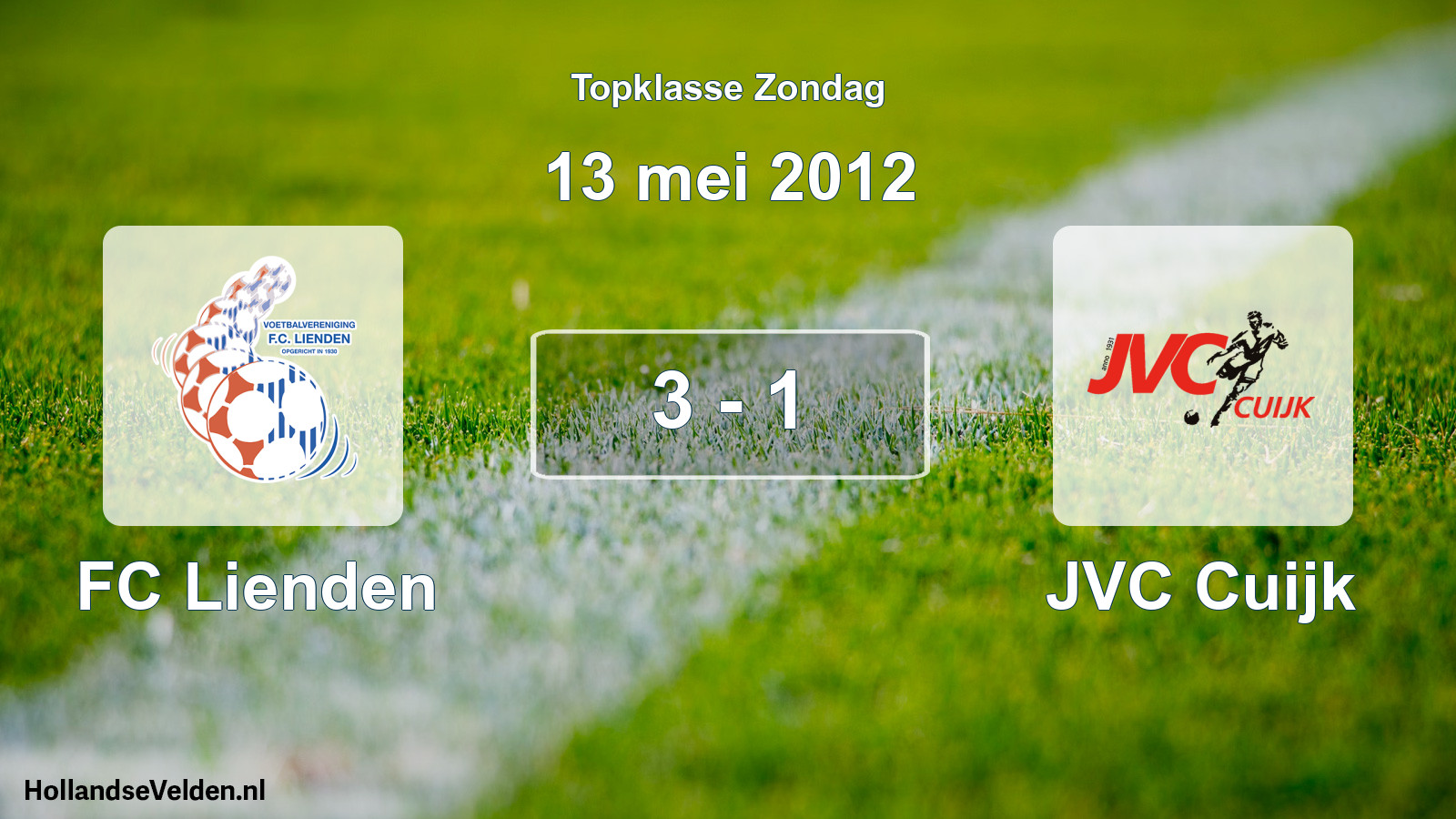 Total number of matches played: FC Lienden - JVC Cuijk 3 - 1 (13 May 2012)