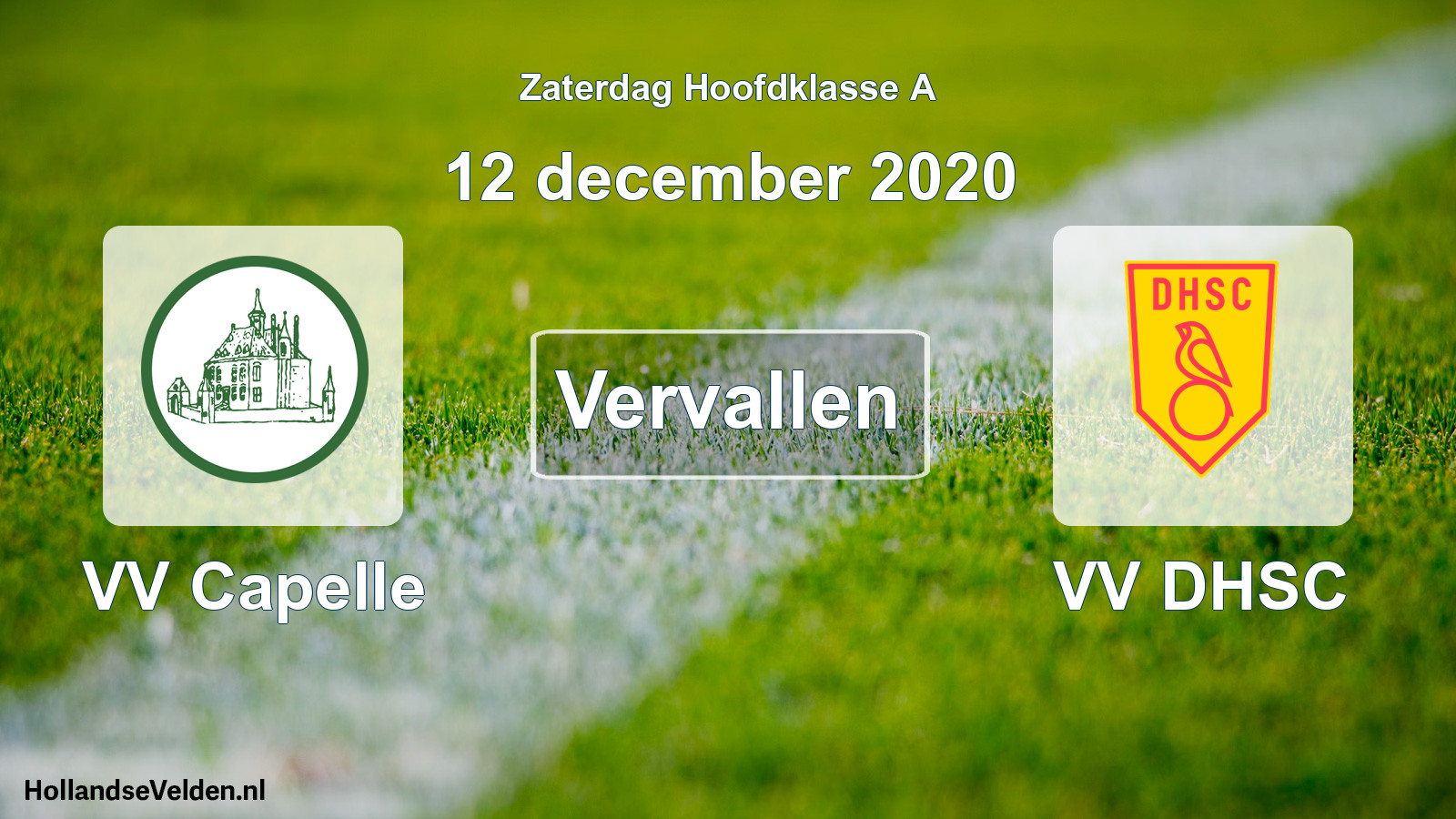 Scheduled Match: VV Capelle - VV DHSC (12 December 2020)