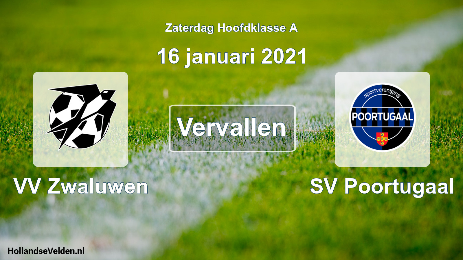 Scheduled Match: VV Zwaluwen - SV Poortugaal (16 January 2021)