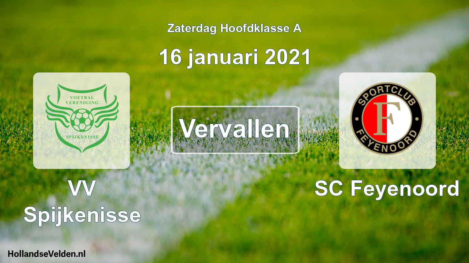 Scheduled Match: VV Spijkenisse - SC Feyenoord (16 January 2021)