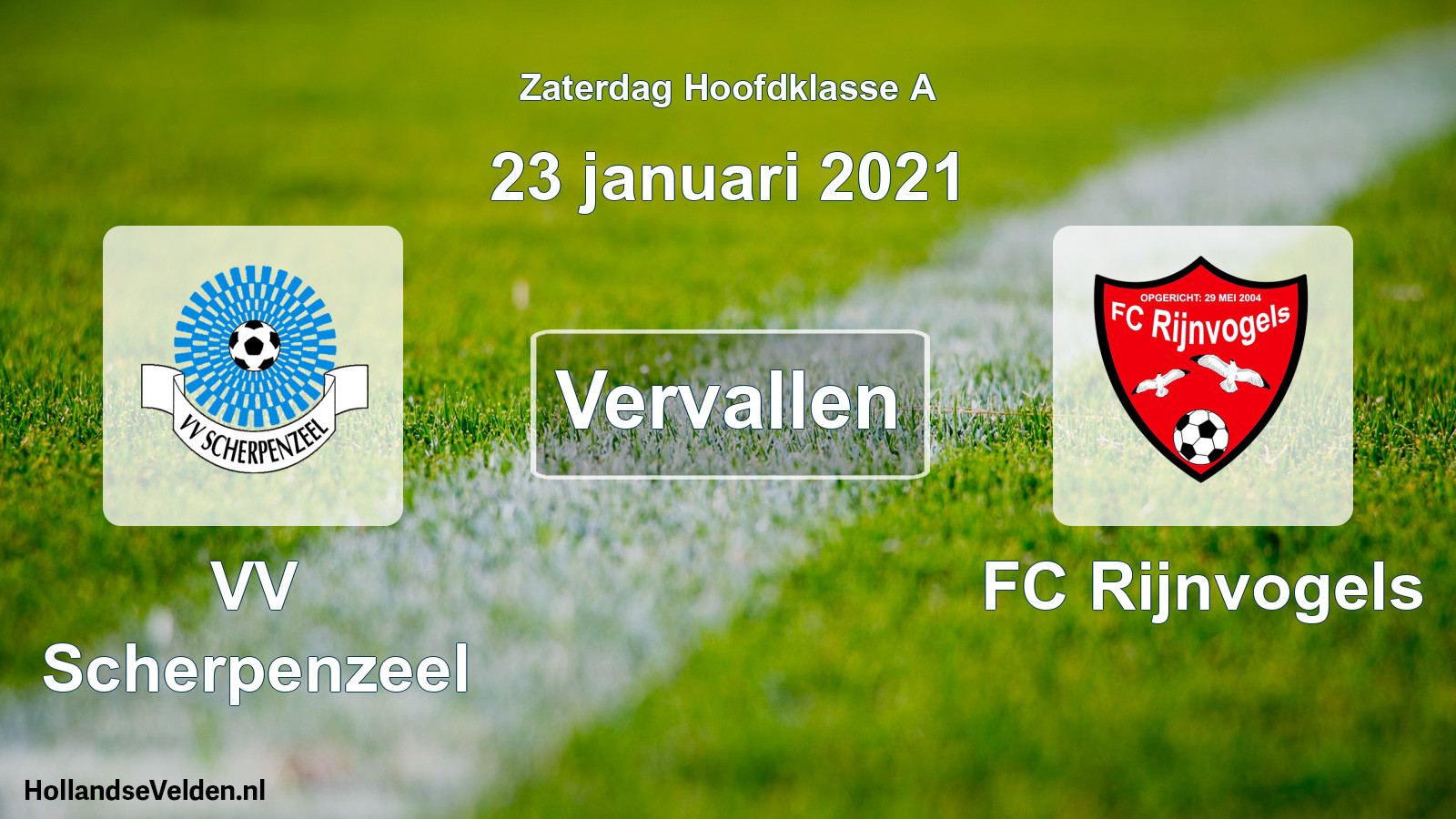 Scheduled Match: VV Scherpenzeel - FC Rijnvogels (23 January 2021)