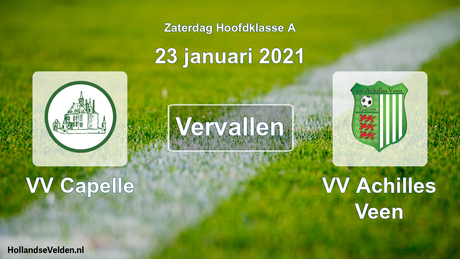 Scheduled Match: VV Capelle - VV Achilles Veen (23 January 2021)