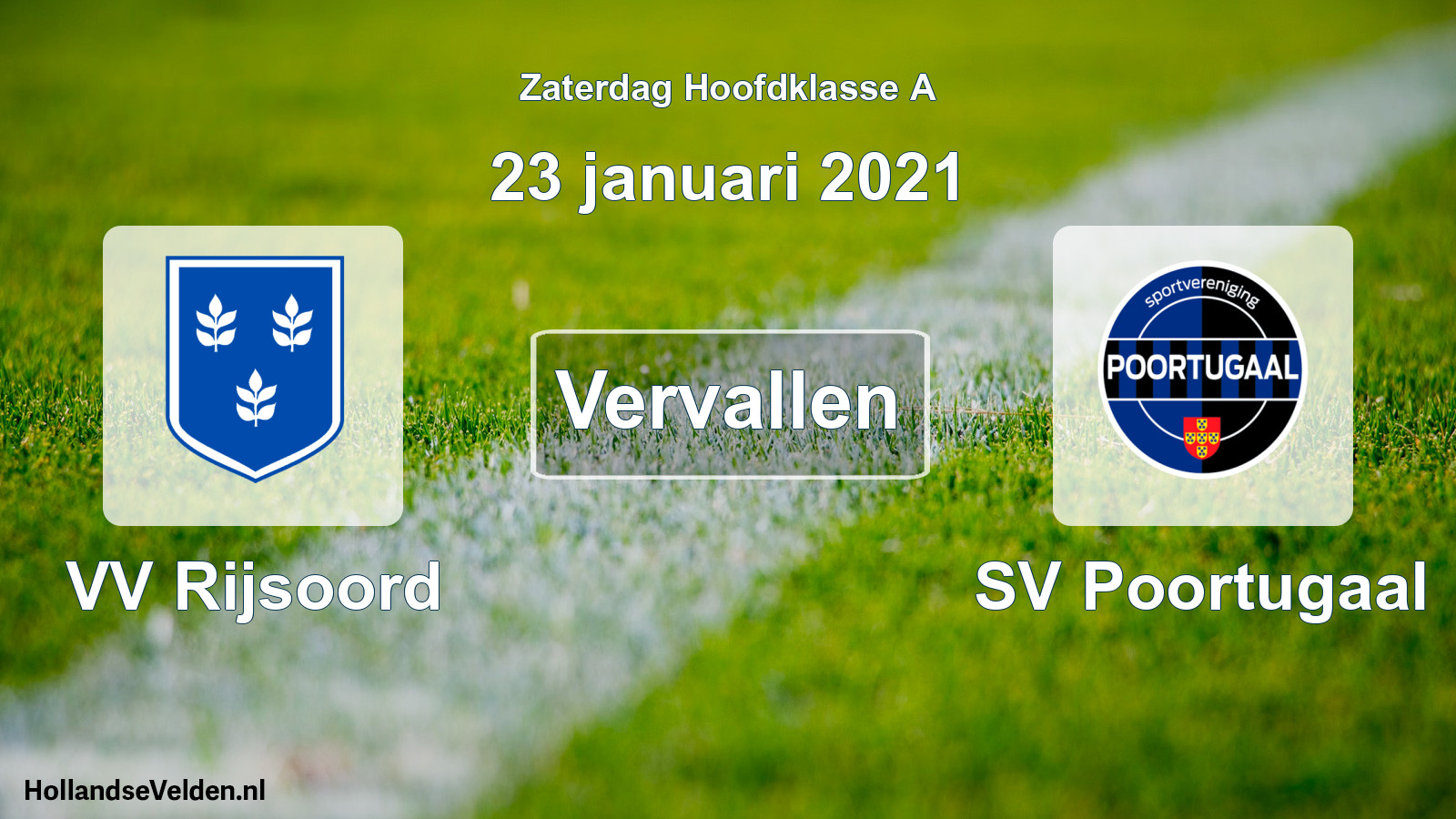 Scheduled Match: VV Rijsoord - SV Poortugaal (23 January 2021)