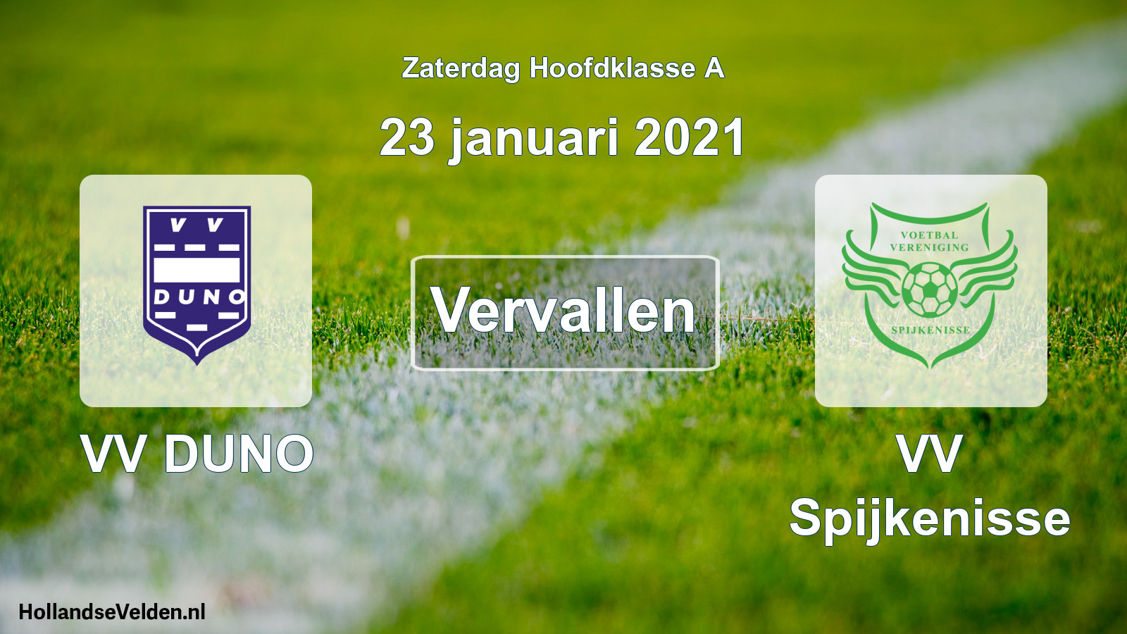 Scheduled Match: VV DUNO - VV Spijkenisse (23 January 2021)
