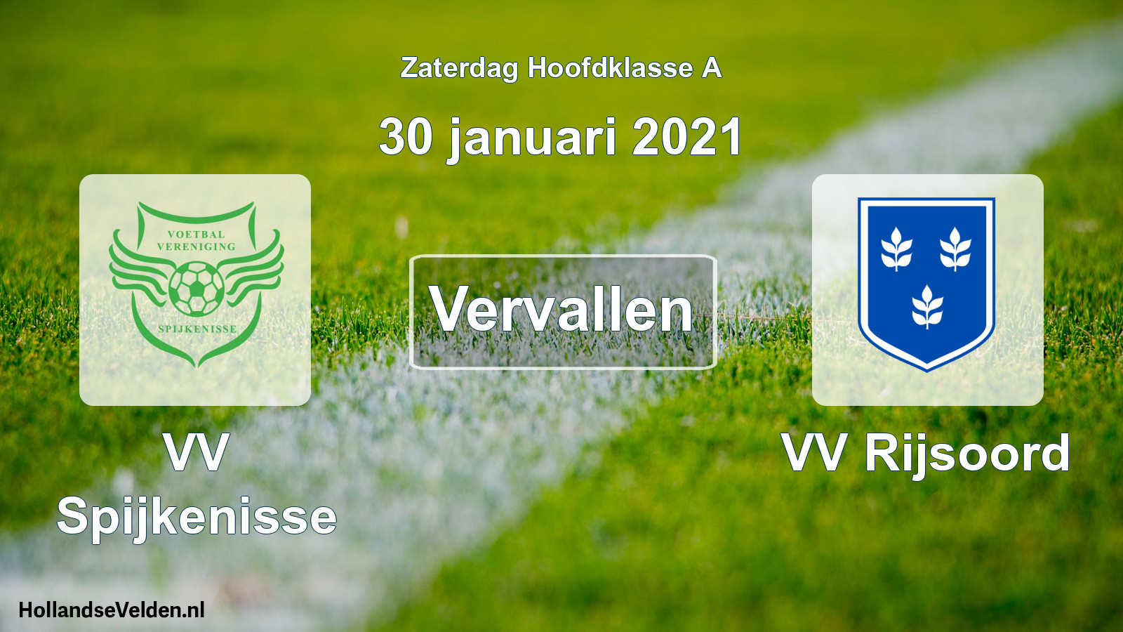 Scheduled Match: VV Spijkenisse - VV Rijsoord (30 January 2021)