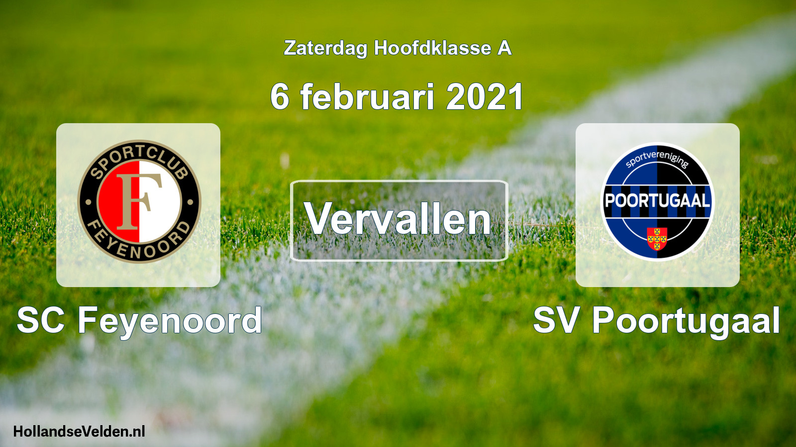Scheduled Match: SC Feyenoord - SV Poortugaal (6 February 2021)