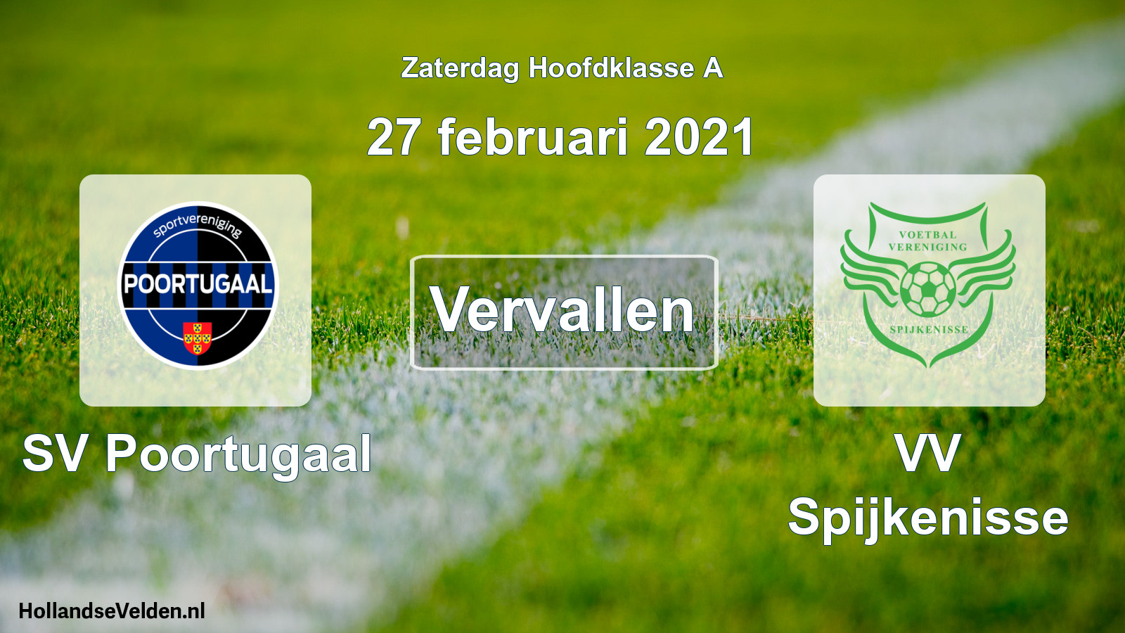 Scheduled Match: SV Poortugaal - VV Spijkenisse (27 February 2021)