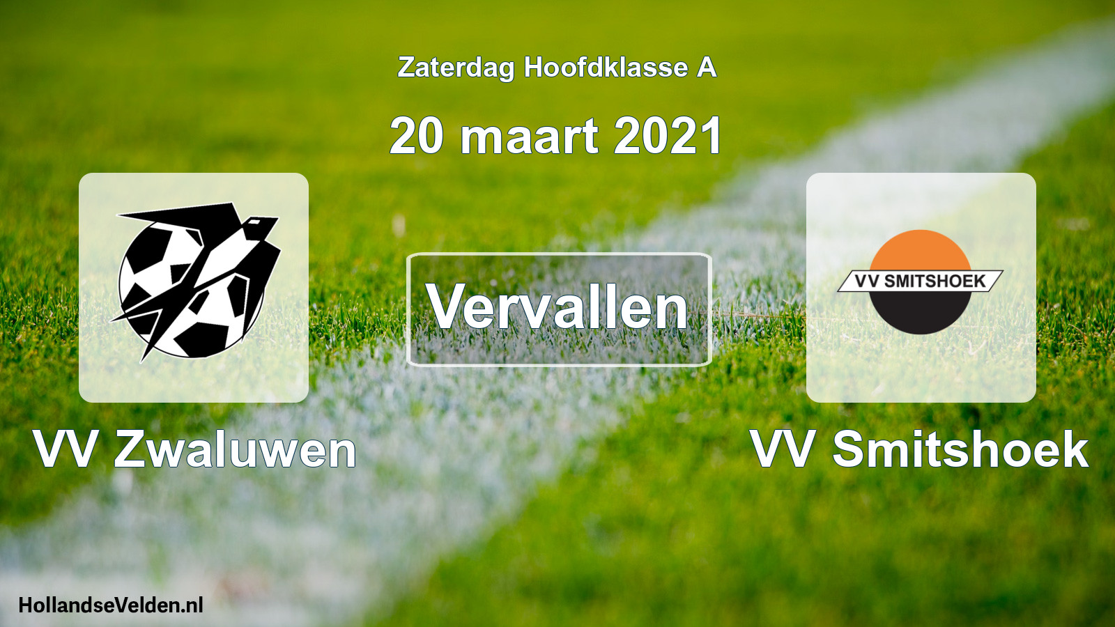 Scheduled Match: VV Zwaluwen - VV Smitshoek (20 March 2021)