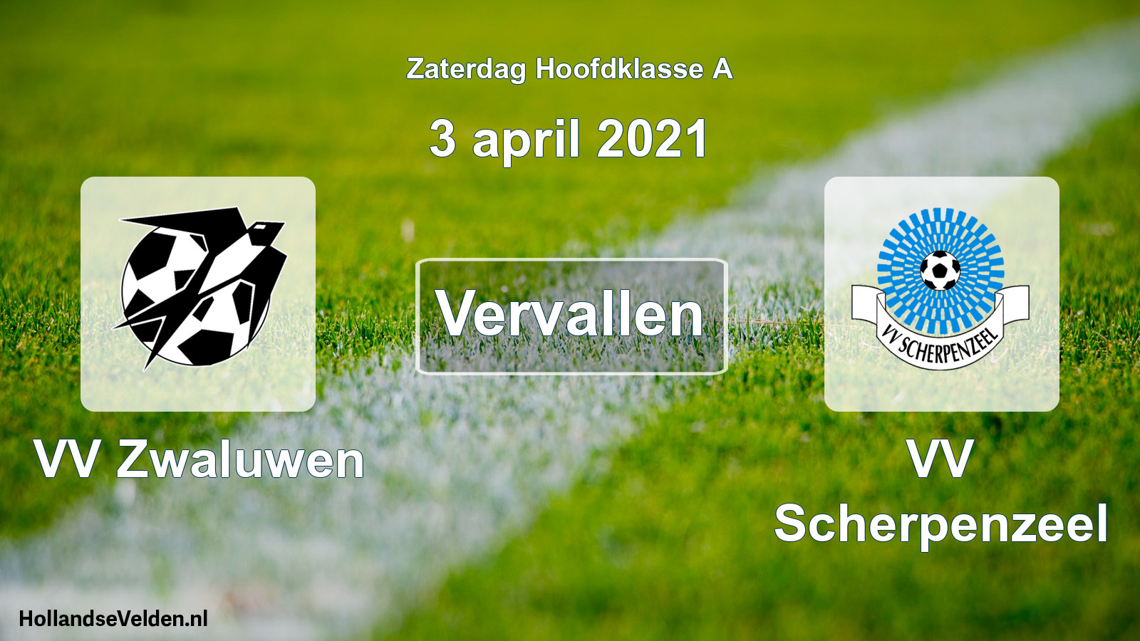 Scheduled Match: VV Zwaluwen - VV Scherpenzeel (3 April 2021)