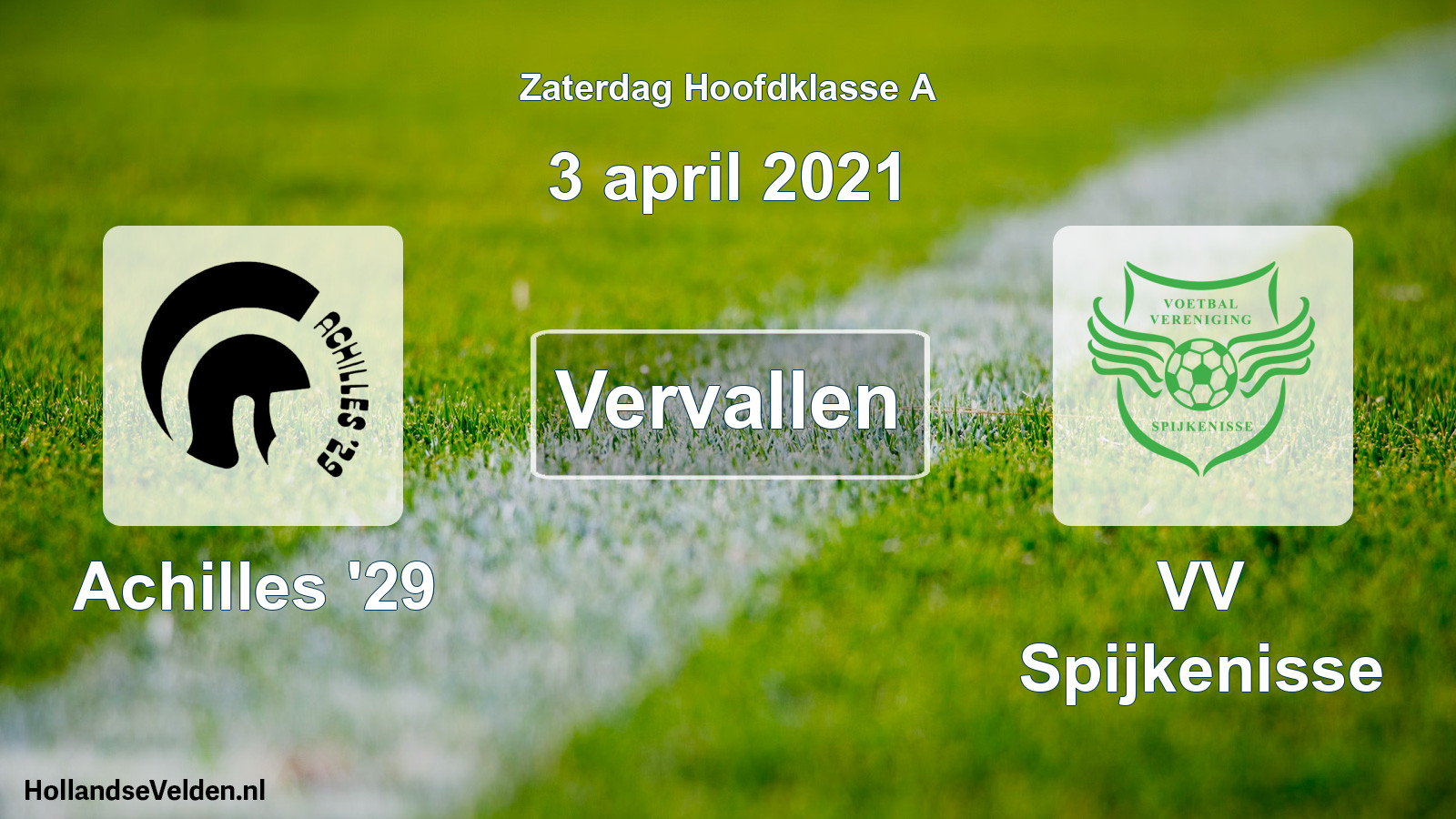 Scheduled Match: Achilles '29 - VV Spijkenisse (3 April 2021)