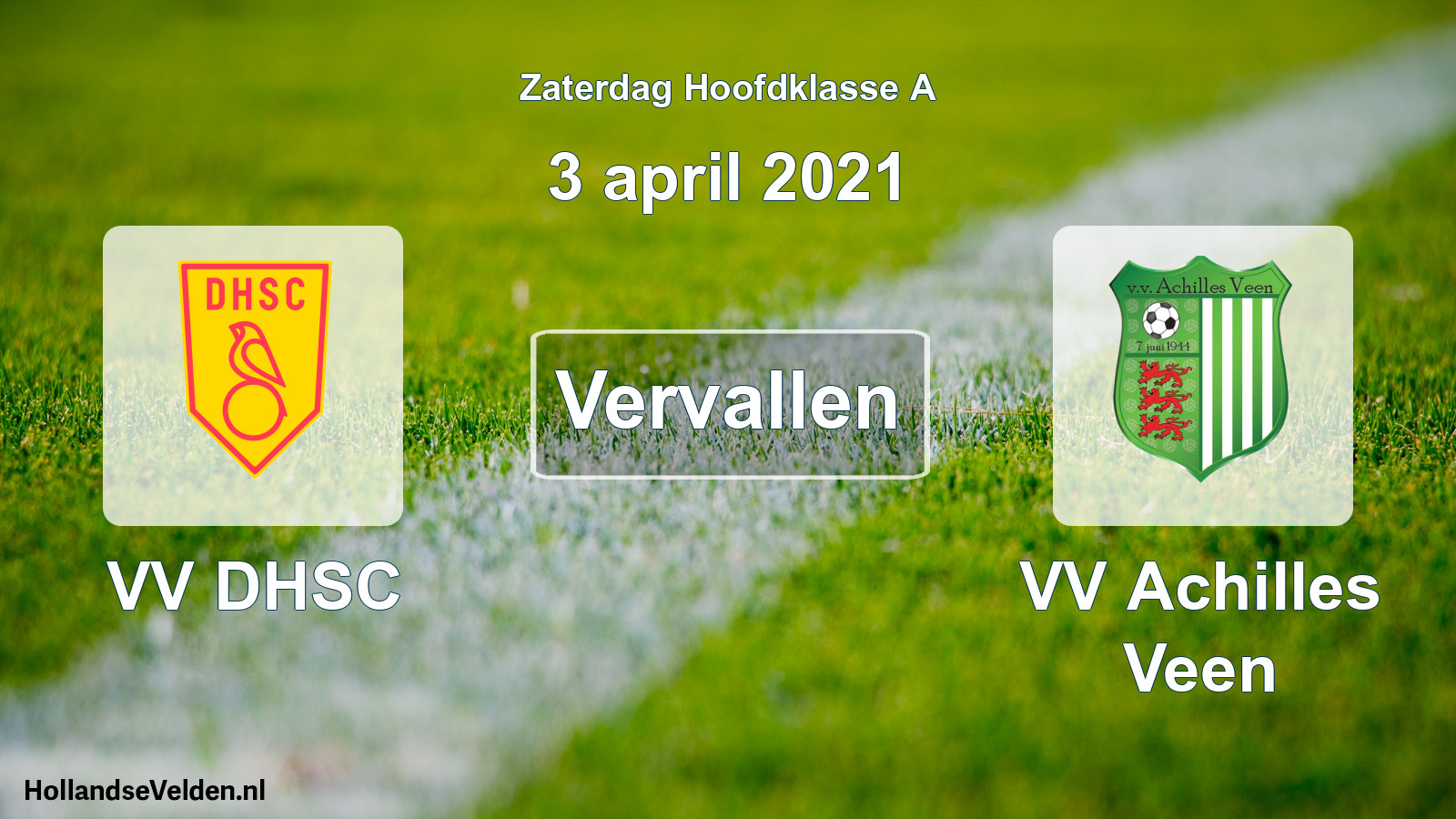 Scheduled Match: VV DHSC - VV Achilles Veen (3 April 2021)