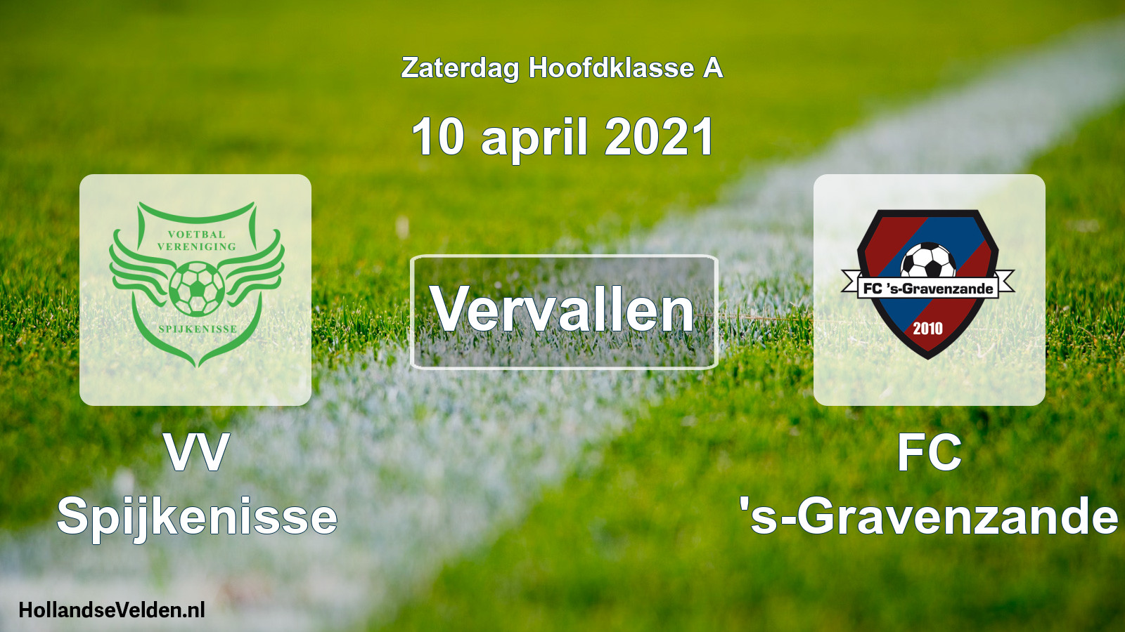 Scheduled Match: VV Spijkenisse - FC 's-Gravenzande (10 April 2021)