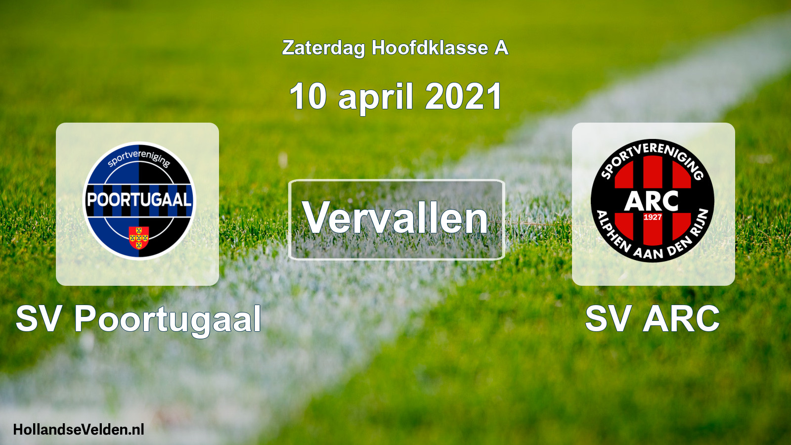Scheduled Match: SV Poortugaal - SV ARC (10 April 2021)