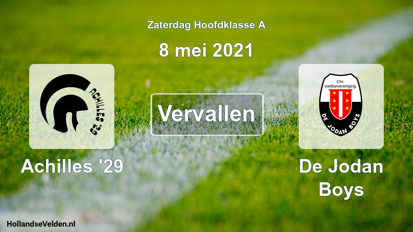 Scheduled Match: Achilles '29 - De Jodan Boys (8 May 2021)
