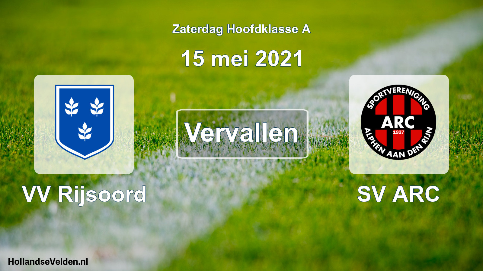 Scheduled Match: VV Rijsoord - SV ARC (15 May 2021)