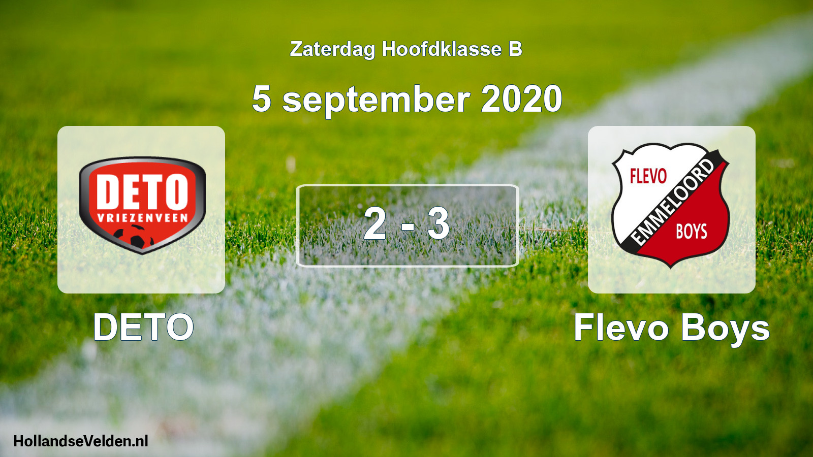 Total number of matches played: DETO - Flevo Boys 2 - 3 (5 September 2020)