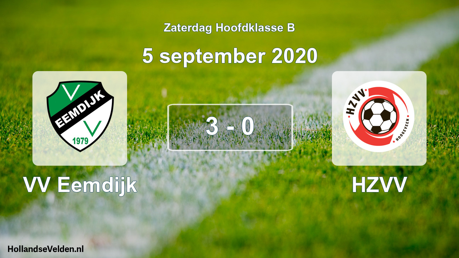 Total number of matches played: VV Eemdijk - HZVV 3 - 0 (5 September 2020)