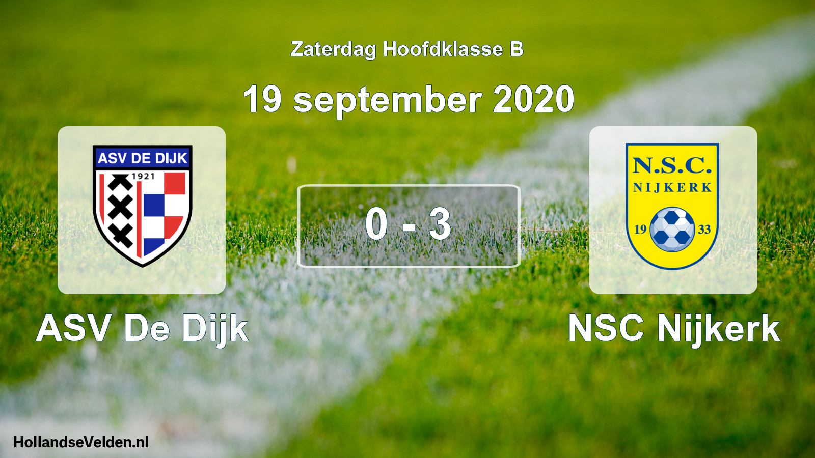 Total number of matches played: ASV De Dijk - NSC Nijkerk 0 - 3 (19 September 2020)