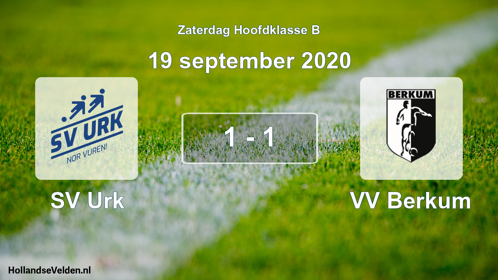 Total number of matches played: SV Urk - VV Berkum 1 - 1 (19 September 2020)