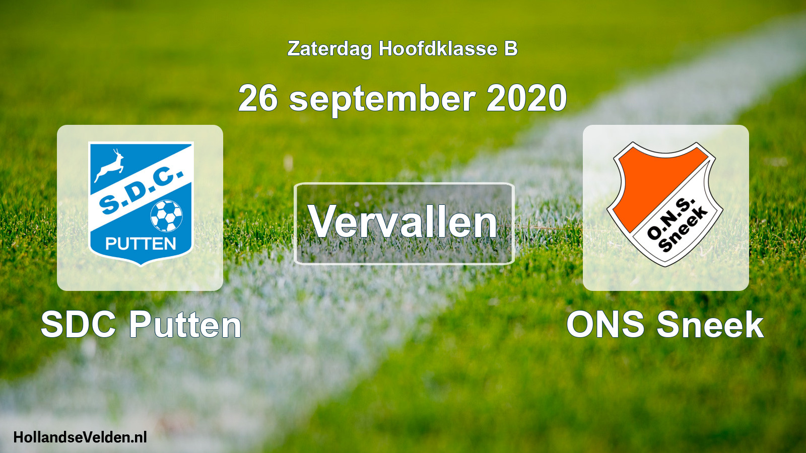 Scheduled Match: SDC Putten - ONS Sneek (26 September 2020)