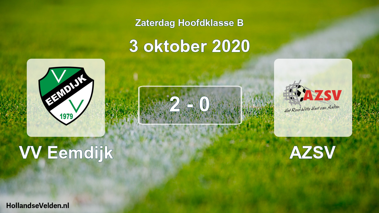 Total number of matches played: VV Eemdijk - AZSV 2 - 0 (3 October 2020)
