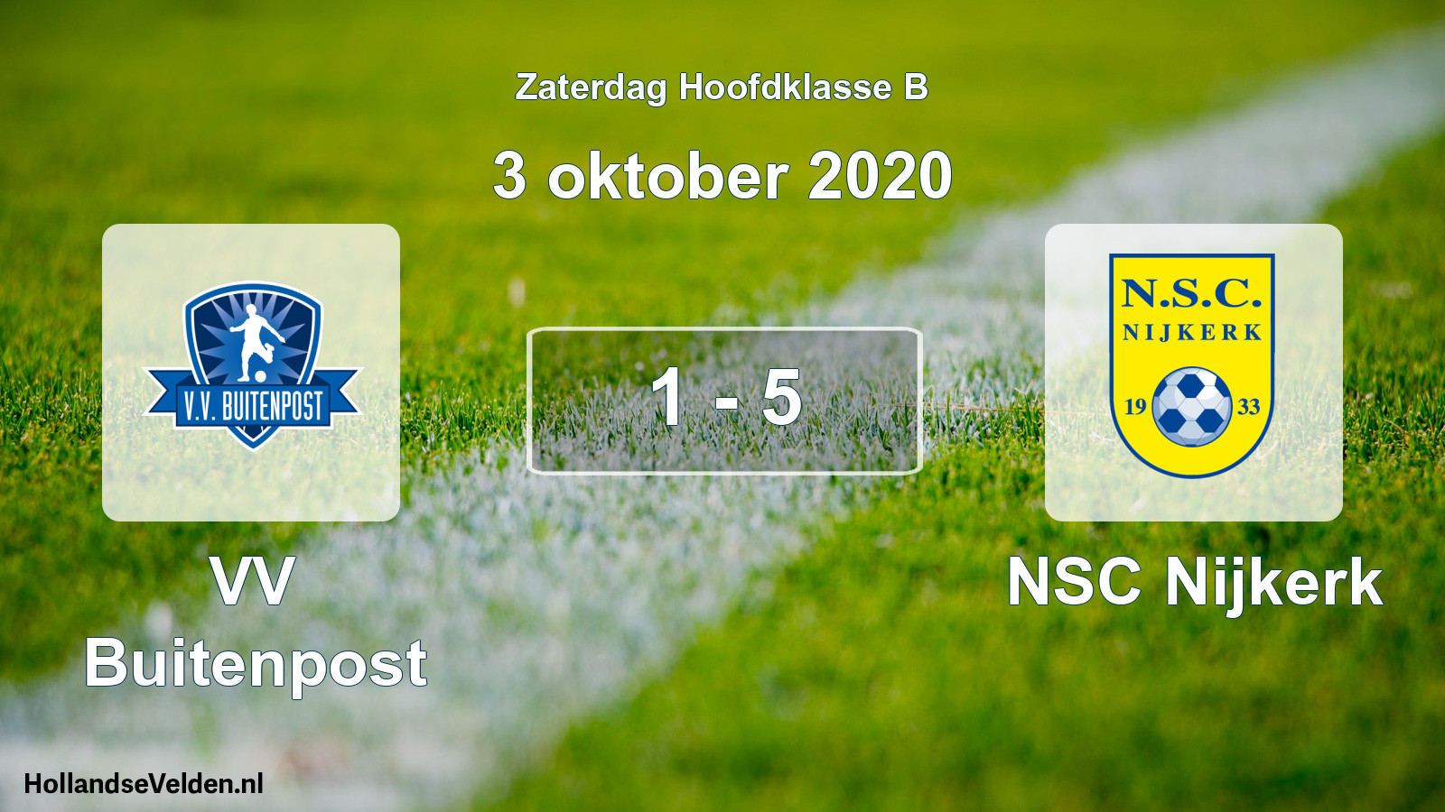 Total number of matches played: VV Buitenpost - NSC Nijkerk 1 - 5 (3 October 2020)